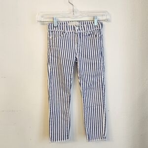 Zara Blue White Stripe Denim Pants